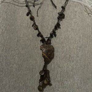 Bohemian Brown Natural Seed Pendant Necklace - Unbranded